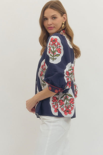Lara Embroidered Trim Top