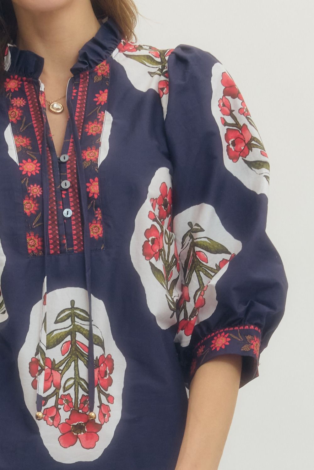 Lara Embroidered Trim Top