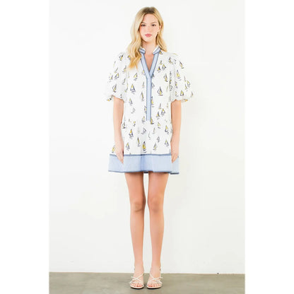Sailboat Pattern Dress