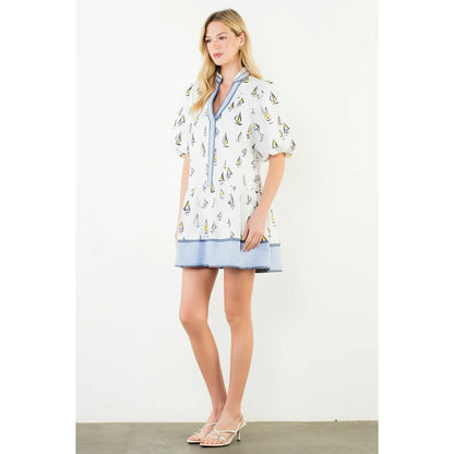 Sailboat Pattern Dress