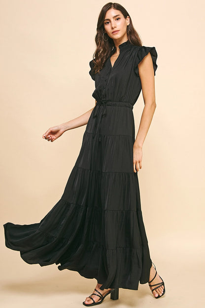 Satin Tiered Dress