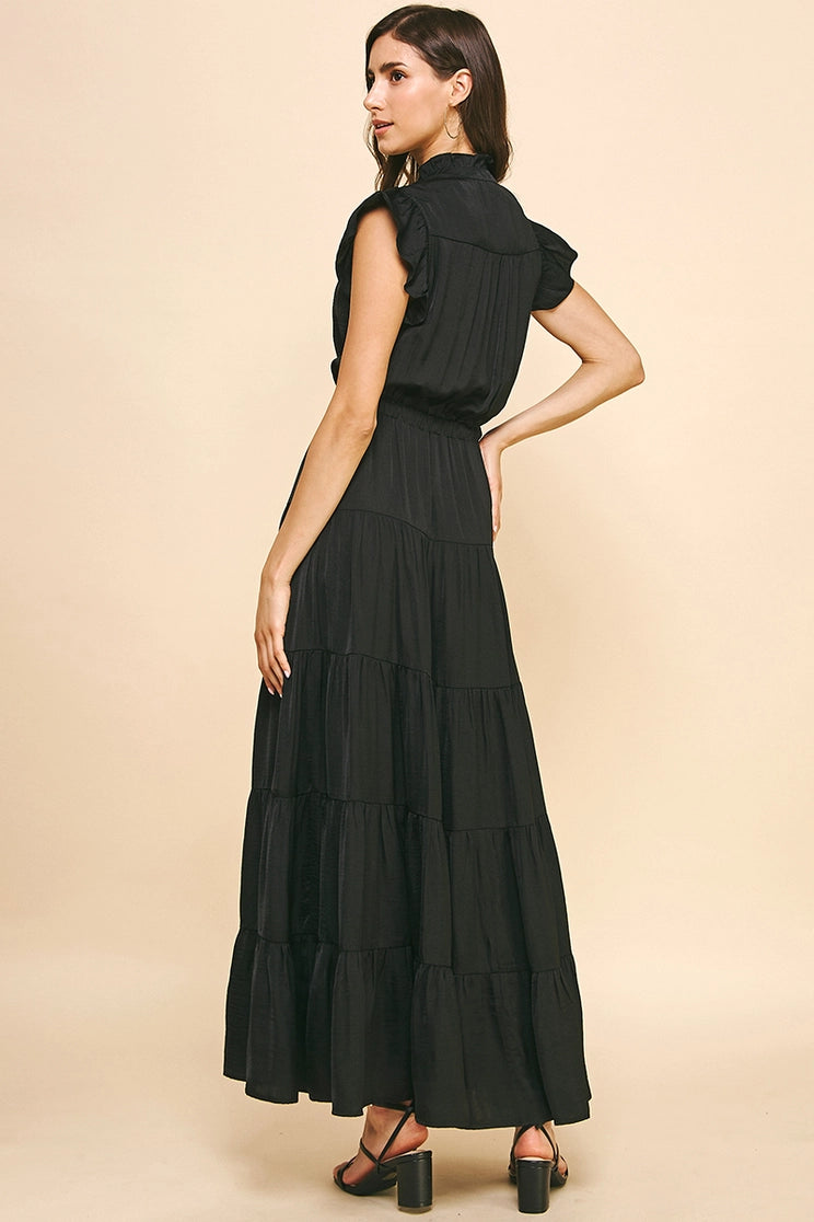 Satin Tiered Dress