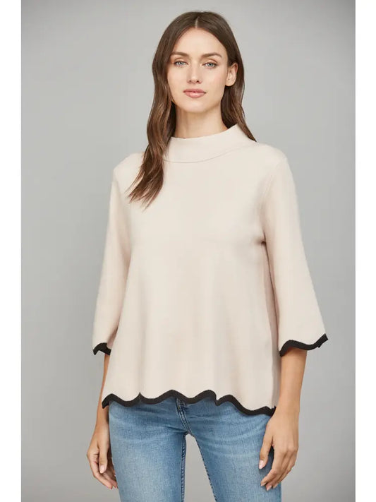 Scalloped Hem Sweater