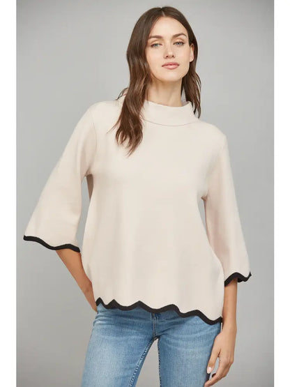 Scalloped Hem Sweater