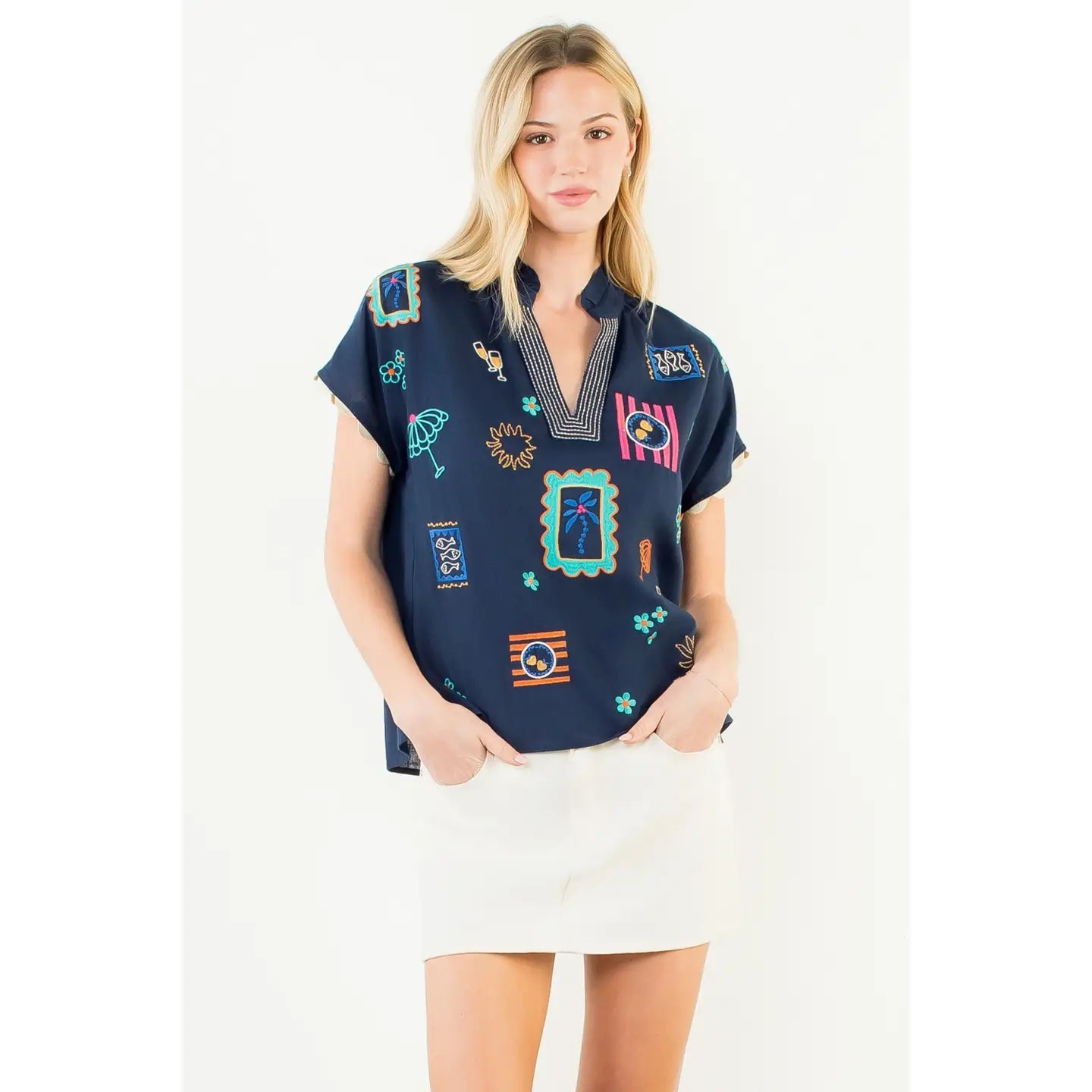 Raya Embroidered Top