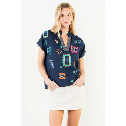 Raya Embroidered Top