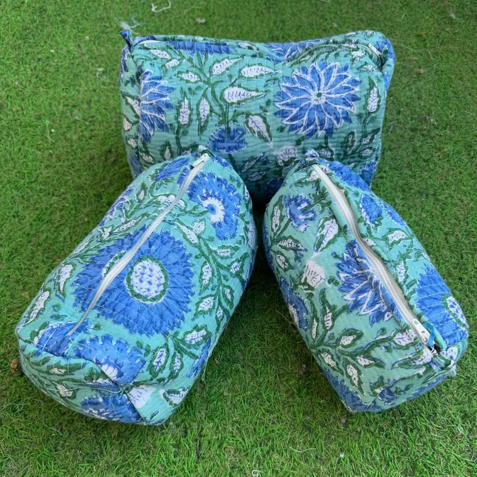 Quilted Cosmetic Bag Set