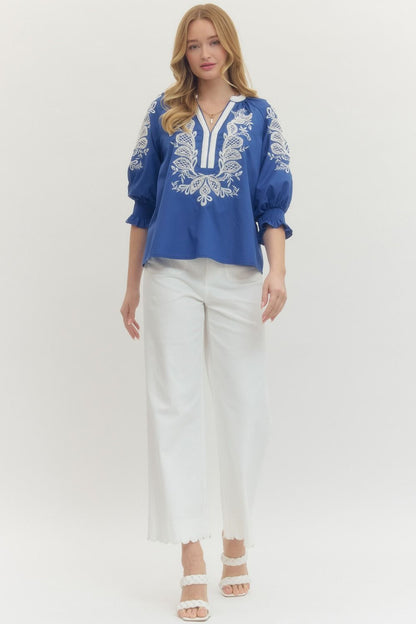 Catelyn Embroidered Top (More Colors)