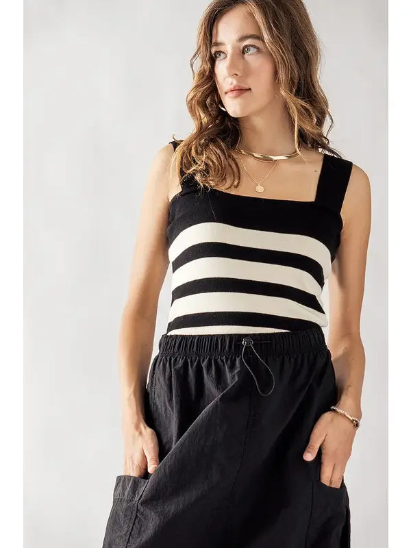 Sleeveless Striped Top ~SALE $17.60~