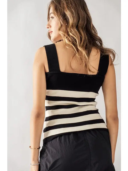 Sleeveless Striped Top ~SALE $17.60~