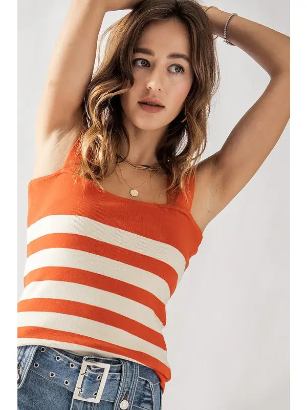 Sleeveless Striped Top ~SALE $17.60~