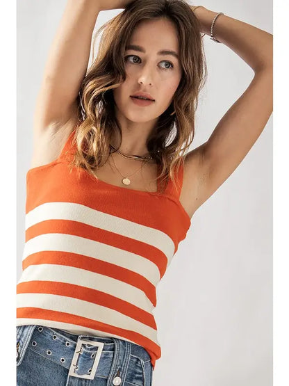 Sleeveless Striped Top ~SALE $17.60~