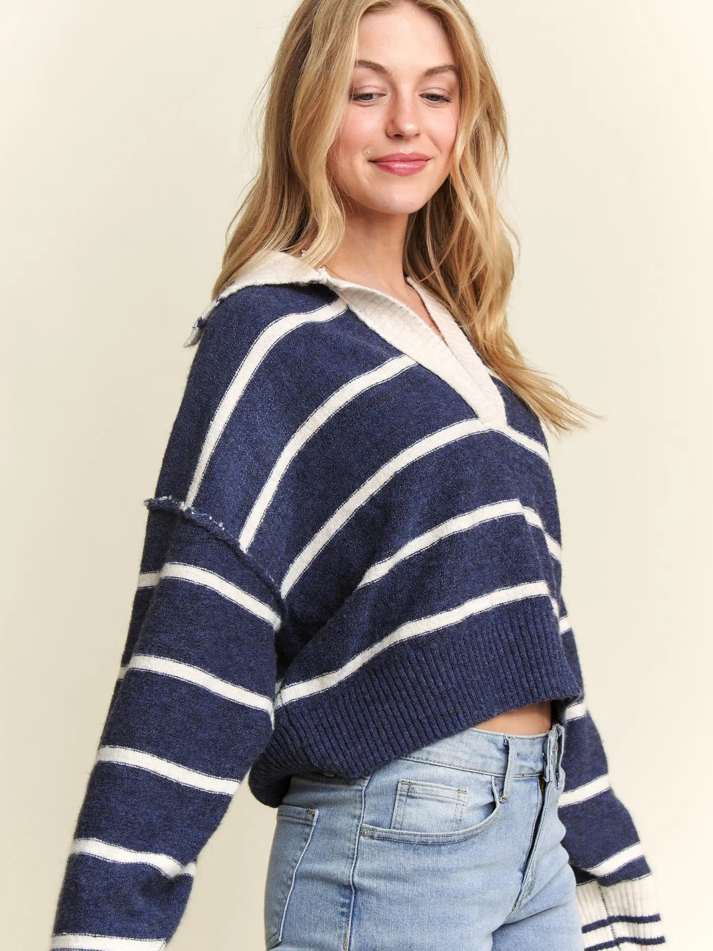 Striped Polo Sweater (More Colors)