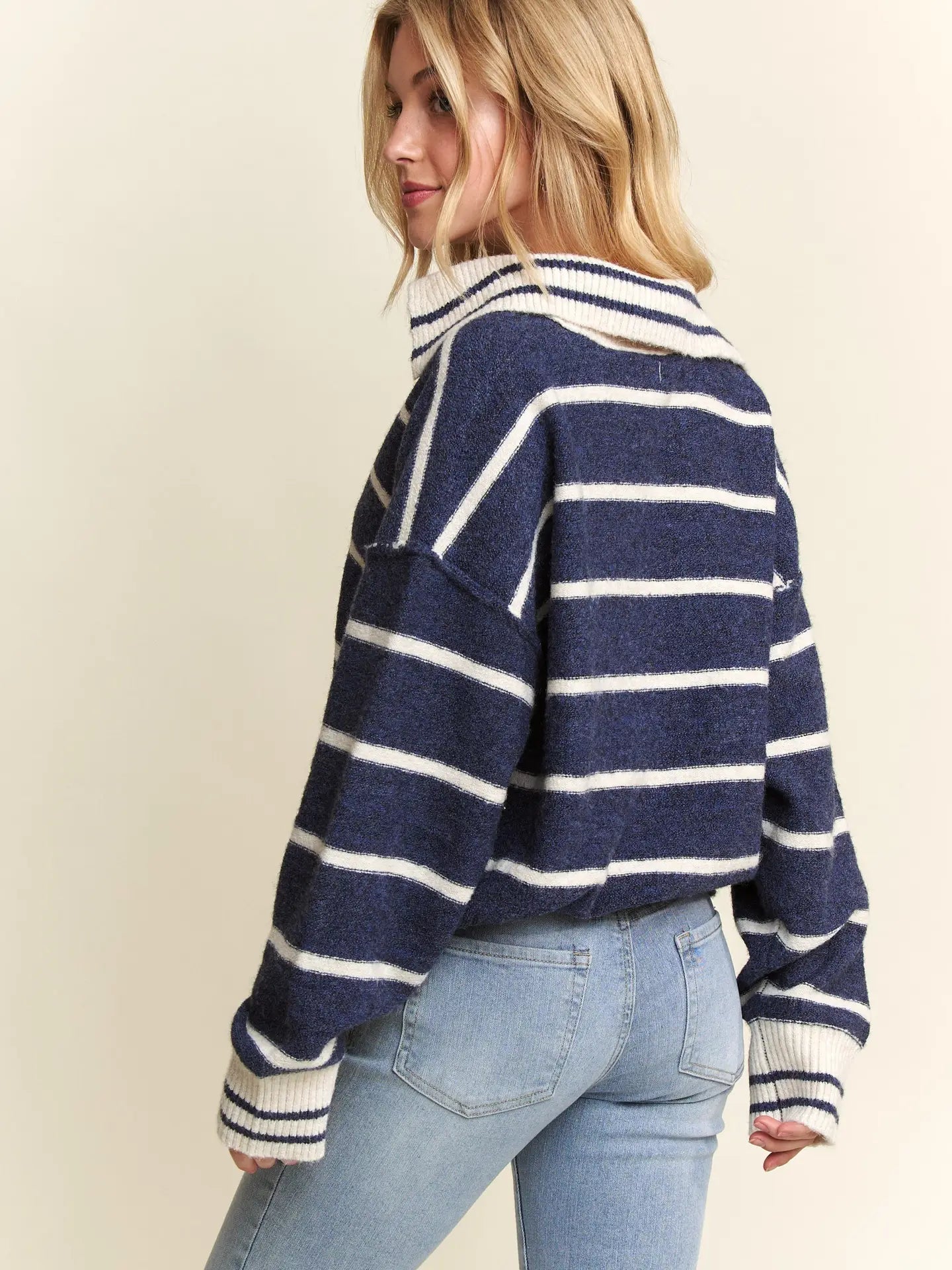 Striped Polo Sweater (More Colors)