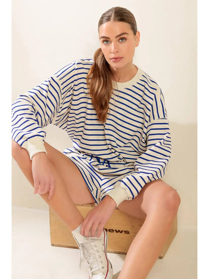 French Terry Striped Top