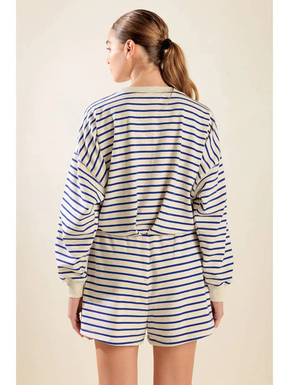 French Terry Striped Top