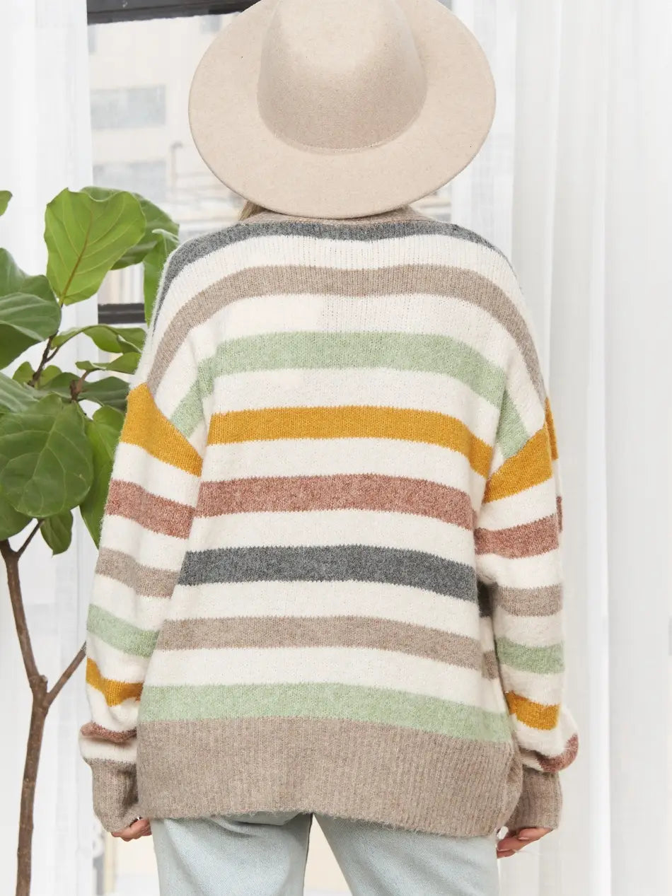 Striped Cardigan Sweater