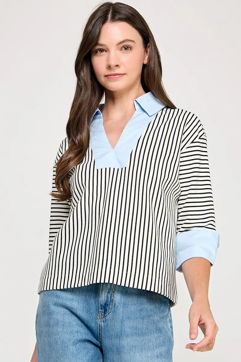 Mallory Contrast Top