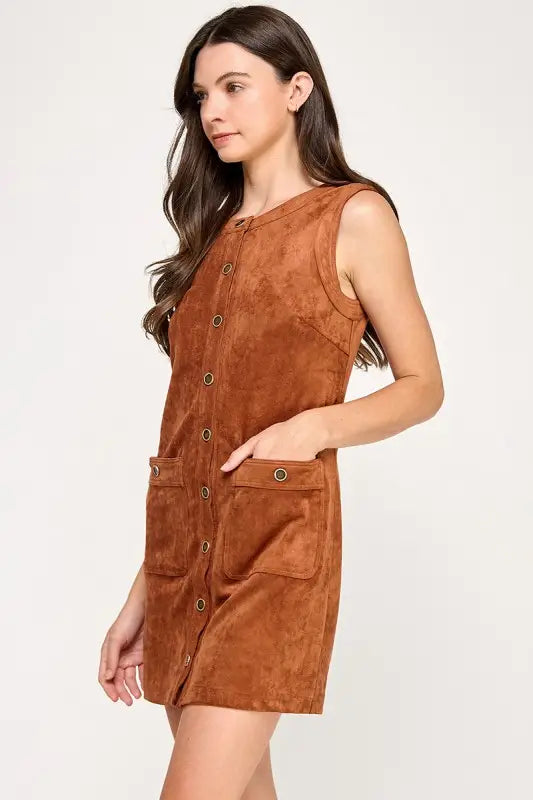 Suede Mini Dress