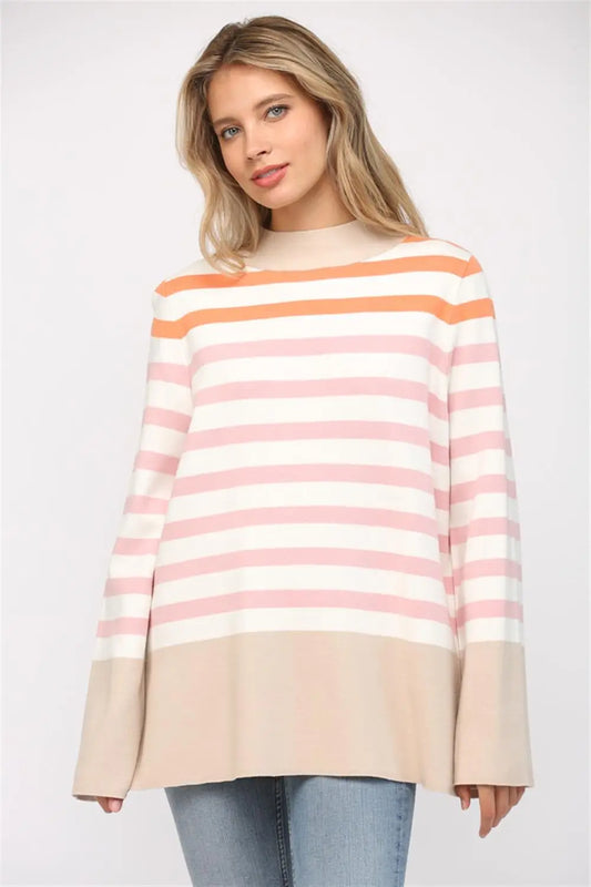 Mock Neck Tunic Sweater