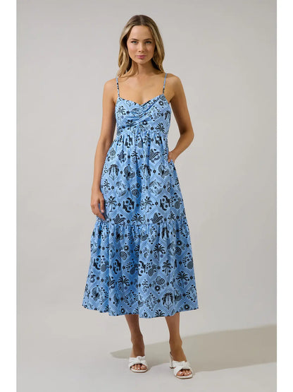 Tamer Ruched Midi Dress