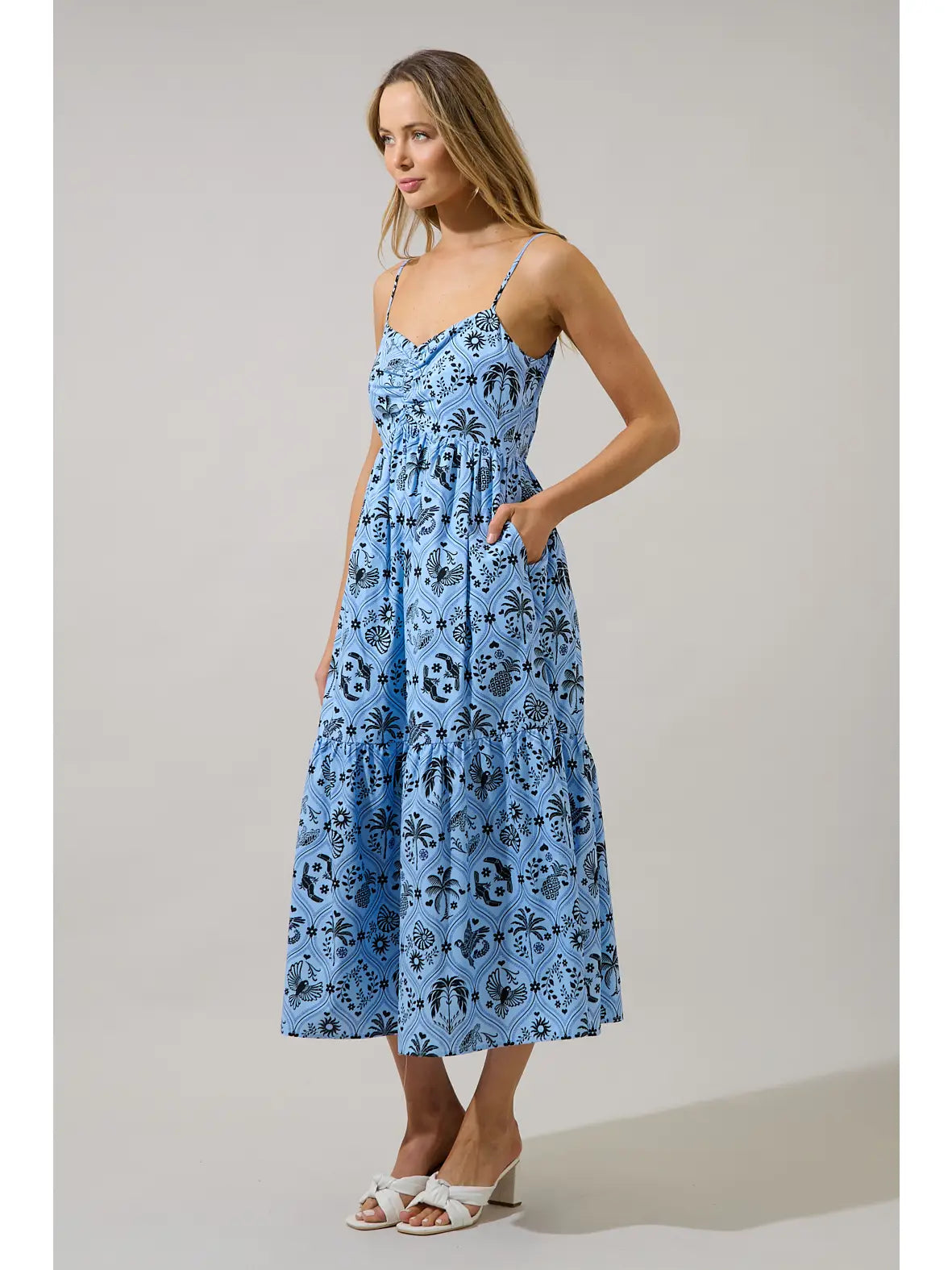 Tamer Ruched Midi Dress