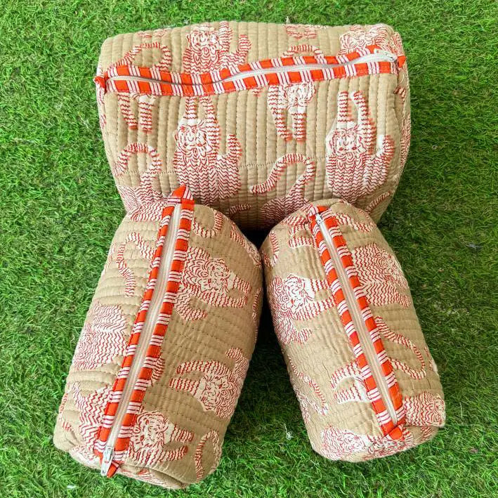 Quilted Cosmetic Bag Set