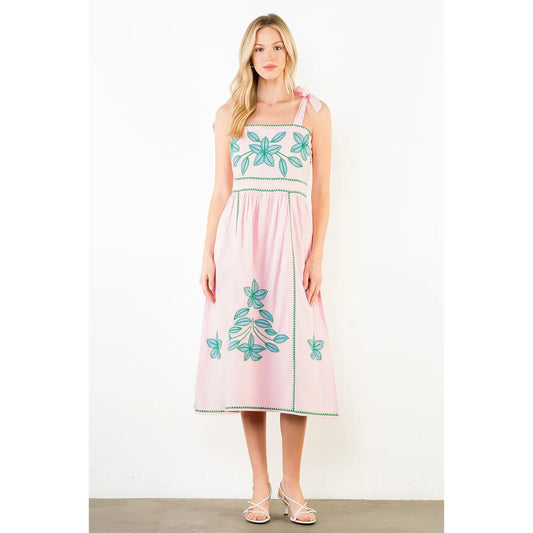 Marianna Embroidered Midi Dress