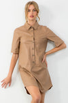 Button Leather Dress