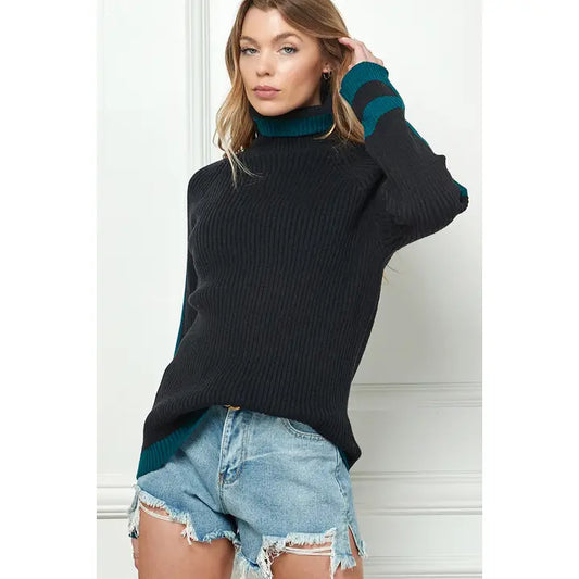 Turtleneck Contrast Sweater (More Colors)~SALE $32.80~