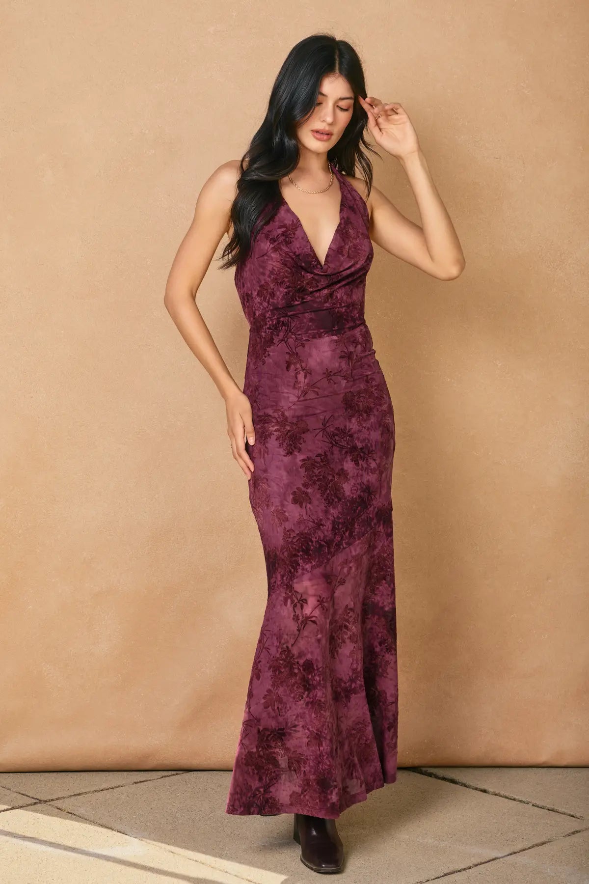 Velvet Drape Dress