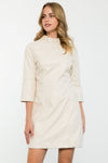 Sleeved Leather Dress