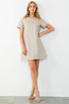 Short Sleeve Leather Dress