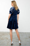 Embroidered Velvet Dress