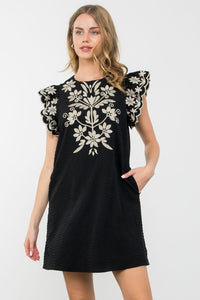 Flutter Embroidered Dress