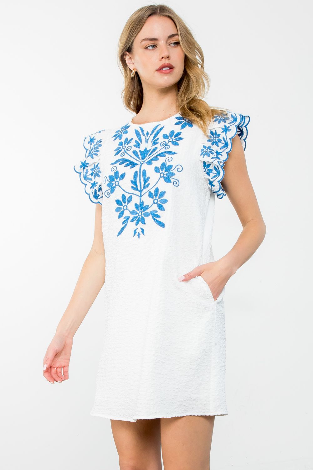 Flutter Embroidered Dress
