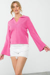 Collared Rib Top