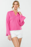 Collared Rib Top