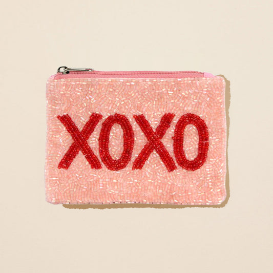 XO Beaded Pouch