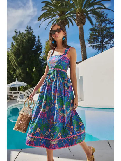 Yori Tropical Midi Dress