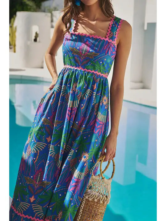 Yori Tropical Midi Dress