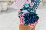 L.S. Navy Floral Swimsuit