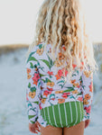 Floral Moss Stripe Swimsuit