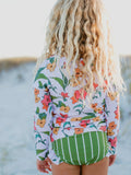 Floral Moss Stripe Swimsuit