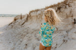Teal Flower Power Swimsuit