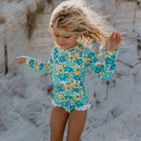 Teal Flower Power Swimsuit
