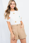 Embroidered Flower Top