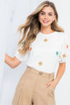 Embroidered Flower Top