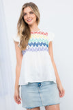 Color Embroidered Top