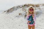 L.S. Navy Floral Swimsuit